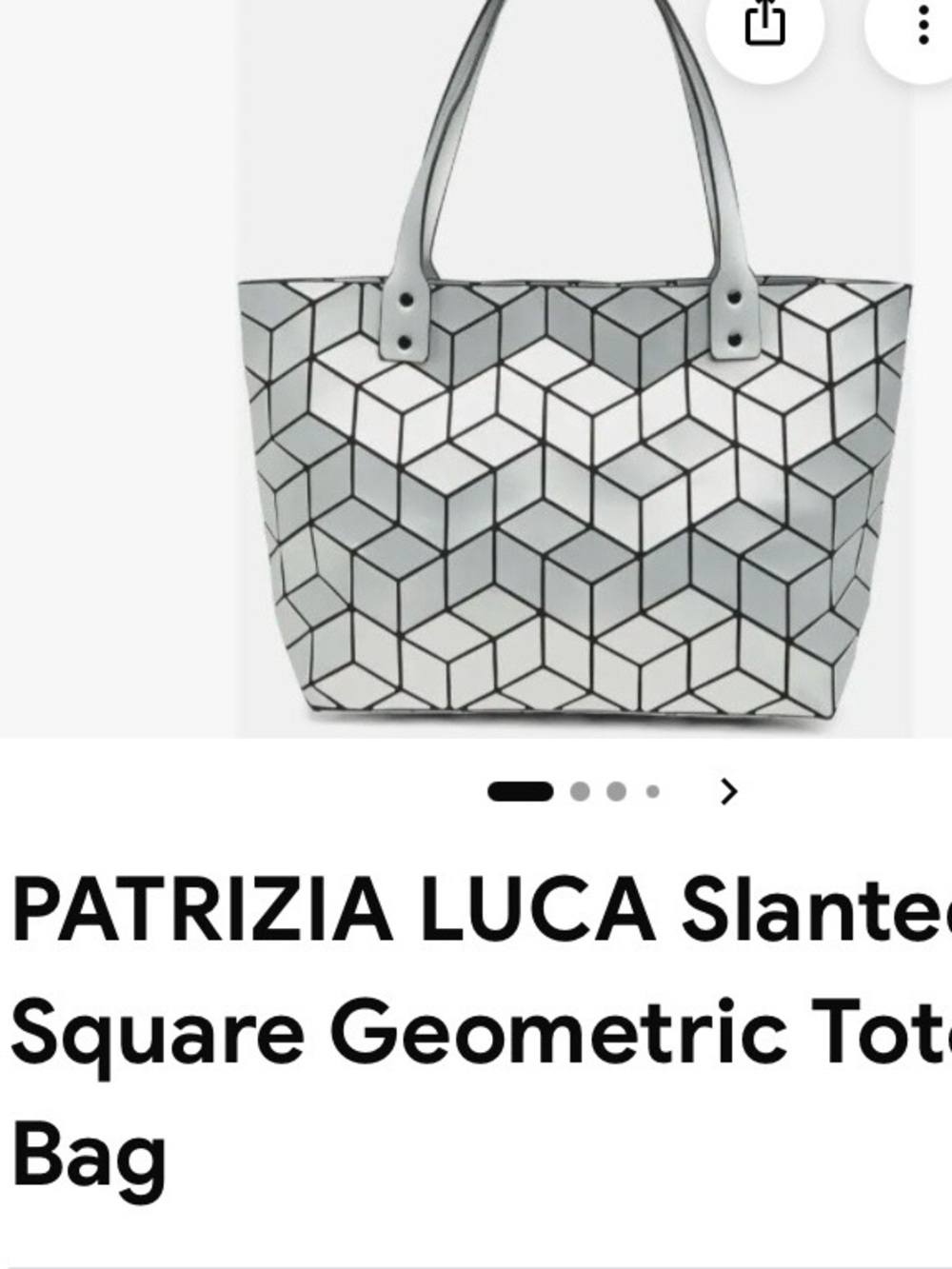 Patrizia Luca Gray & White Geometric Tote Bag